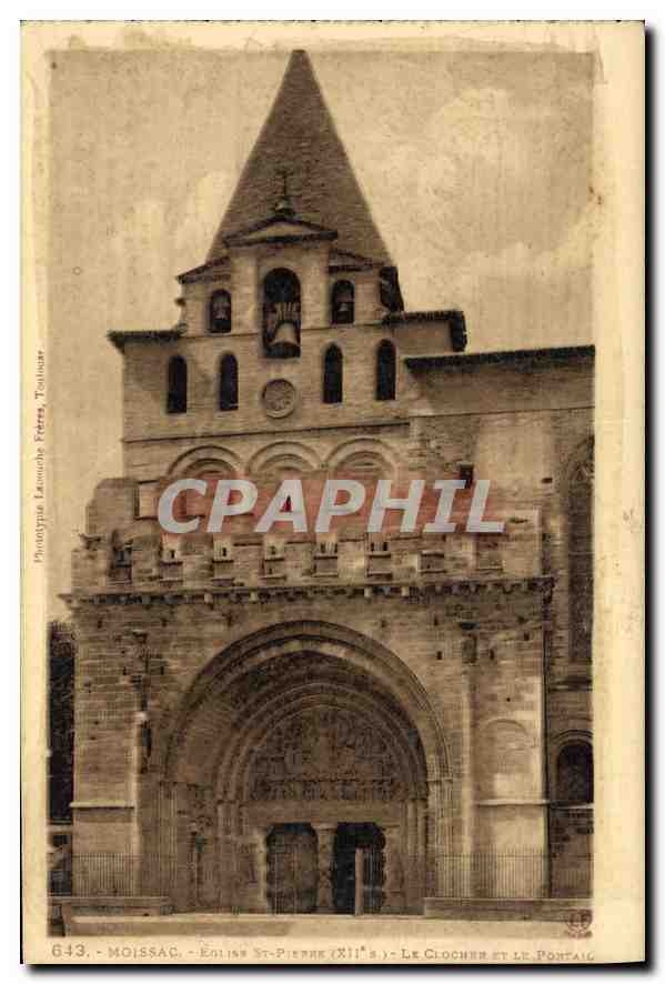 Moissac - Église St-Pierre (XIIe) - Le Clocher et Le Portail