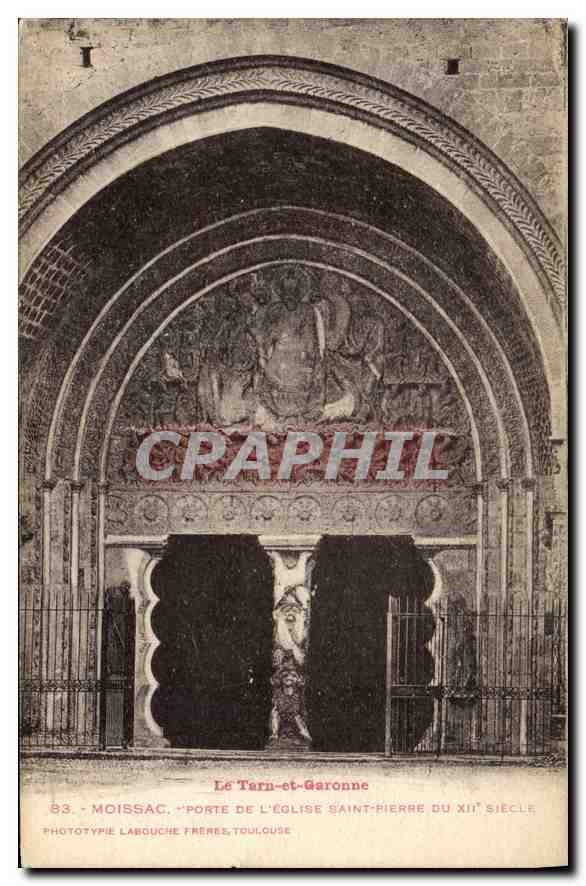 Moissac — Porte de l'église Saint-Pierre du XIIe siècle — Phototypie Labouche Frères, Toulouse