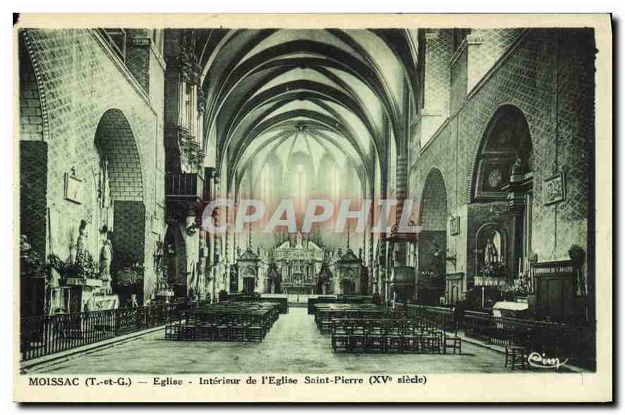 Moissac (T.-et-G.) — Intérieur de l'Église Saint-Pierre (XVe siècle) — Combière, Macon