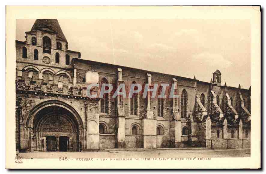 CPA Moissac vue d'ensemble de l'eglise Saint Pierre XIII siecle 