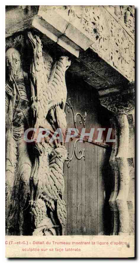 CPA Moissac T et G detail du Trumeau Montrant la ligure d'apotre sculptee sur se face laterale 