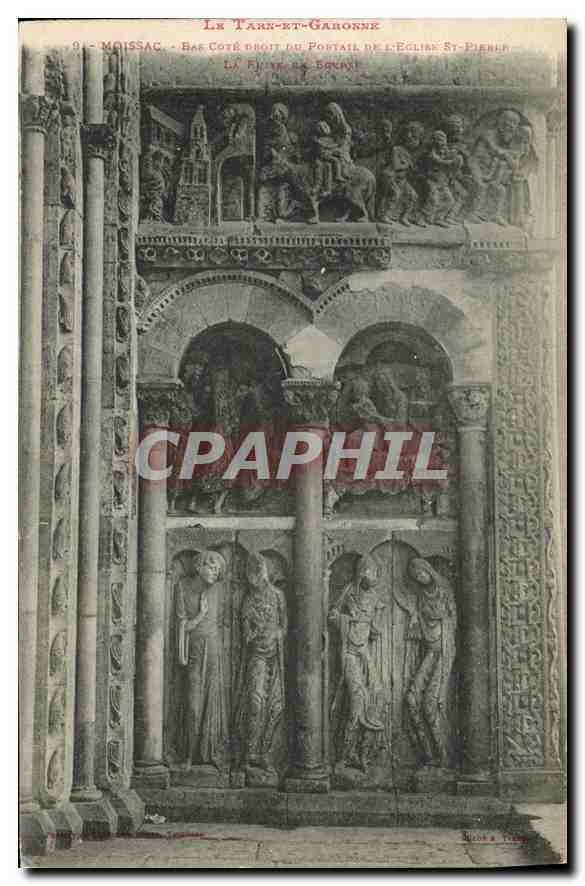 Moissac — Bas côté droit du portail de l'église Saint-Pierre — Éditeur : Léon & Cie, n°9