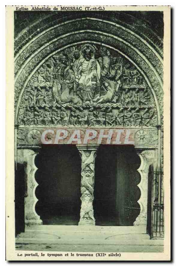 Église Abbatiale de MOISSAC (T.-et-G.) — Le portail, le tympan et le trumeau (XIIe siècle) — Combier Imprimeur