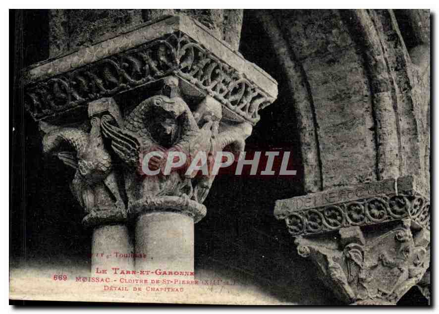 Moissac - Détail de chapiteau - Cloître de Saint-Pierre (XIIe s.)