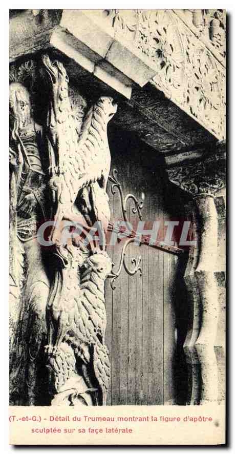 CPA Moissac T et G detail du Trumeau montrant la Figure d'apotre sculptee sur sa face laterale 