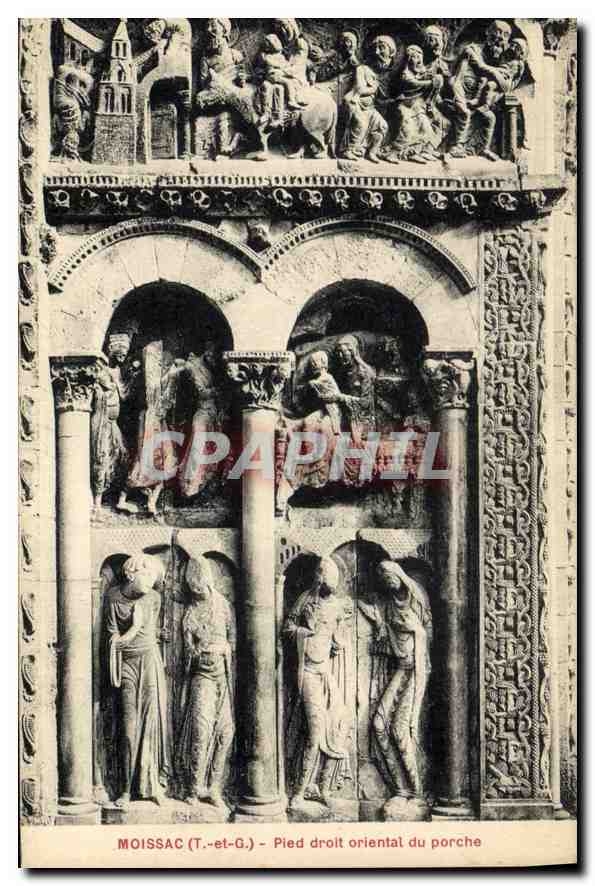 CPA Moissac T et G Pied droit oriental du porche 