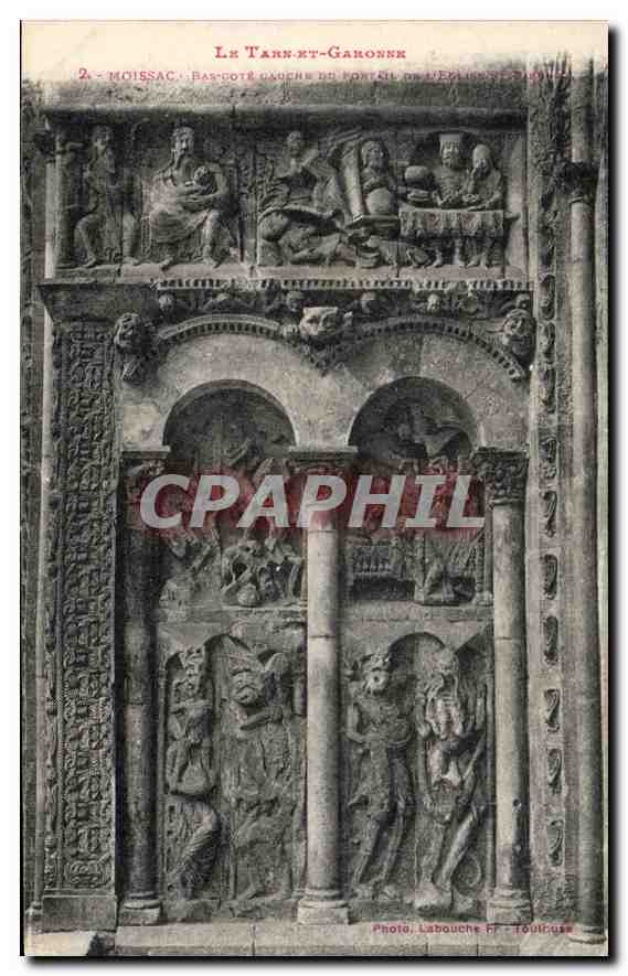 CPA Le Tarn et Garonne Moissac bas cote gauche du portail de l'eglise St Pierre 