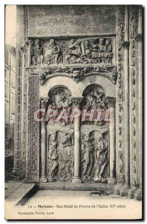 Meissac — Bas-Relief du Porche de l'Église XIIe siècle — Phototypie Perret, Agen, n°14