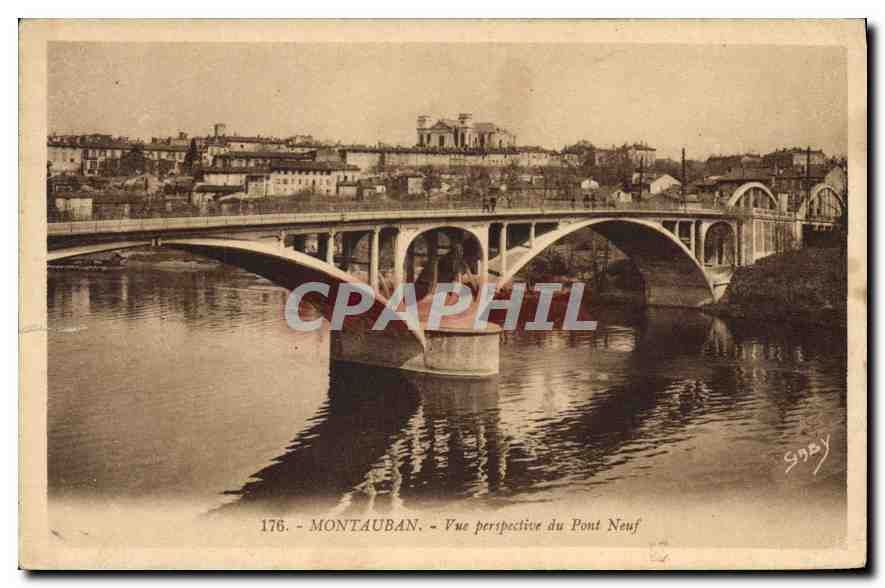 CPA Montauban vue prespective du pont Neuf 