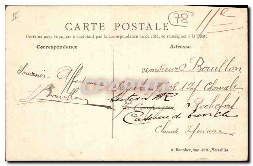 Vernouillet — Le Château — A. Bourdier, imp.-édit., Versailles — Verso