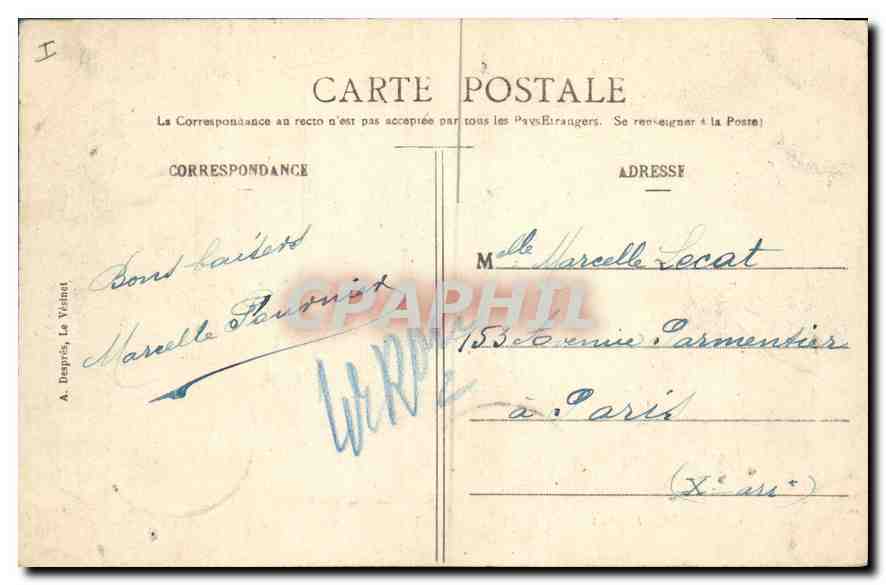 Asile National du Vésinet - Une Allée du Parc — Rückseite