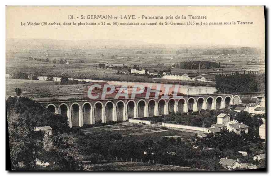 St GERMAIN-en-LAYE - Panorama pris de la Terrasse — Viaduc à 20 arches