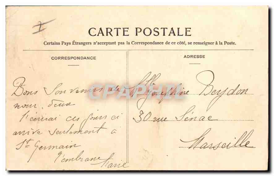CPA Saint Germain en Laye Le Chateau  — Verso