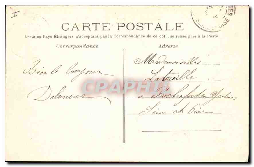 CPA Saint Germain en Laye Facade du Chateau cote de la place Thoers  — Verso