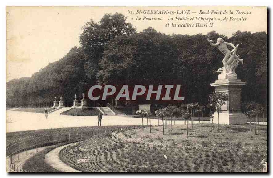 CPA Saint Germain en Laye Rond Pont de la Terrasse Le Rosarium La Feuille et l'Ouragan de Forestier 