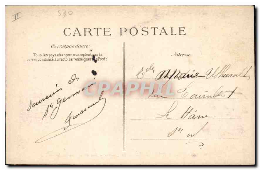 CPA Saint Germain en Laye Le Chateau Facade septentrionale  — Verso