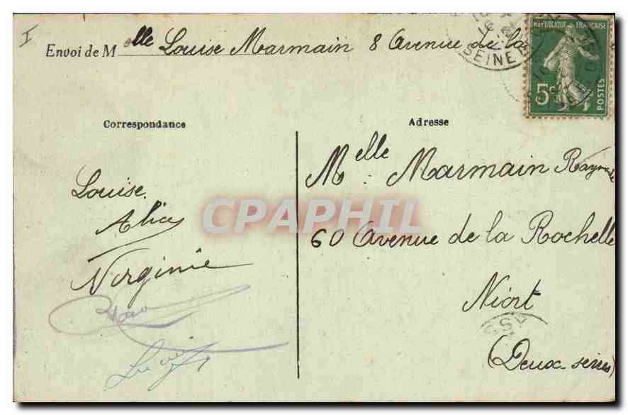 St-GERMAIN-en-LAYE — Le Château (XVIe siècle) vu du Parterre — Siège de la Délégation Autrichienne à la Conférence de la Paix, qui y fut signée le 10 Septembre 1919. — Reverso