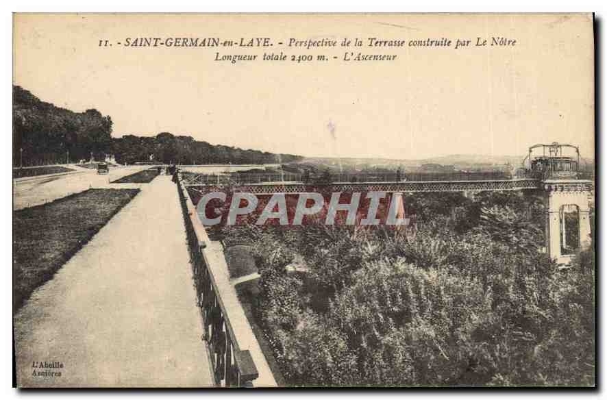 CPA Saint Germain en Laye Perspective de la Terrasse costruite par Le Notre Longeur totale 2400m l'A