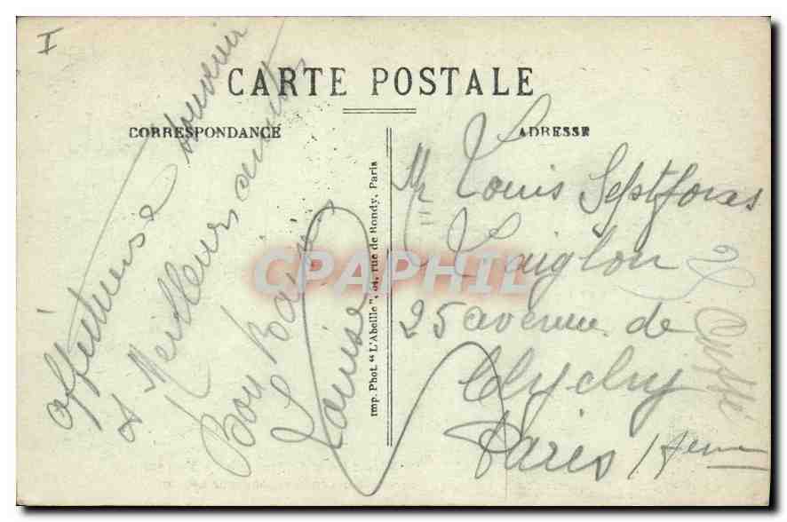 CPA Saint Germain en Laye Le Rosarium et la Statue Le Torrent  — Verso