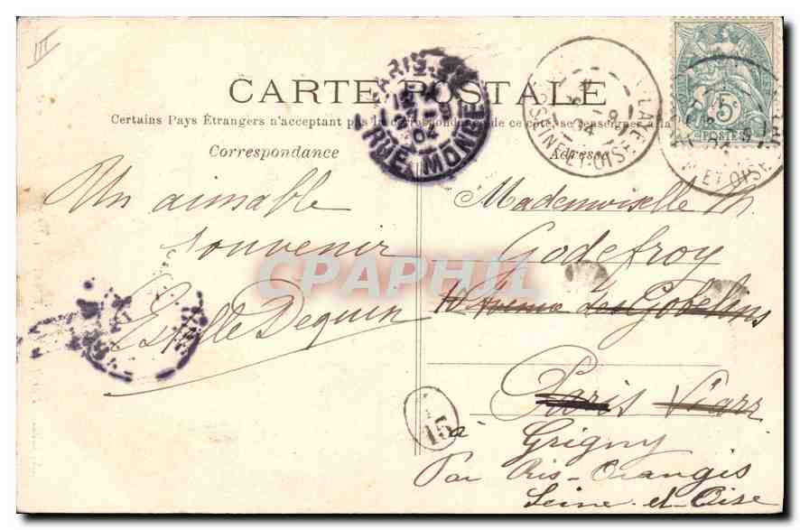 Forêt de St-GERMAIN-en-LAYE — Le Chêne des Anglais — F.A. 6203 — Verso