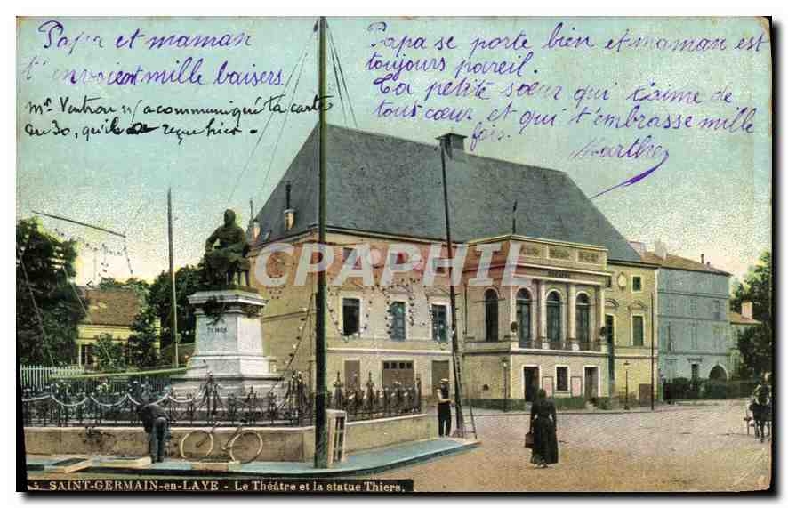 Saint-Germain-en-Laye — Le Théâtre et la statue Thiers