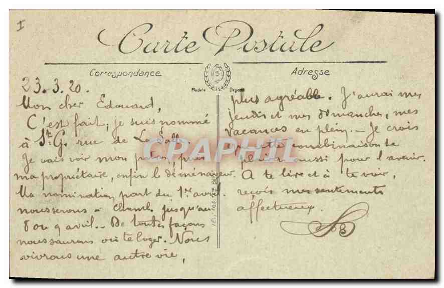 Saint-Germain-en-Laye — Le Château d'Hennebont — L.J. — Verso