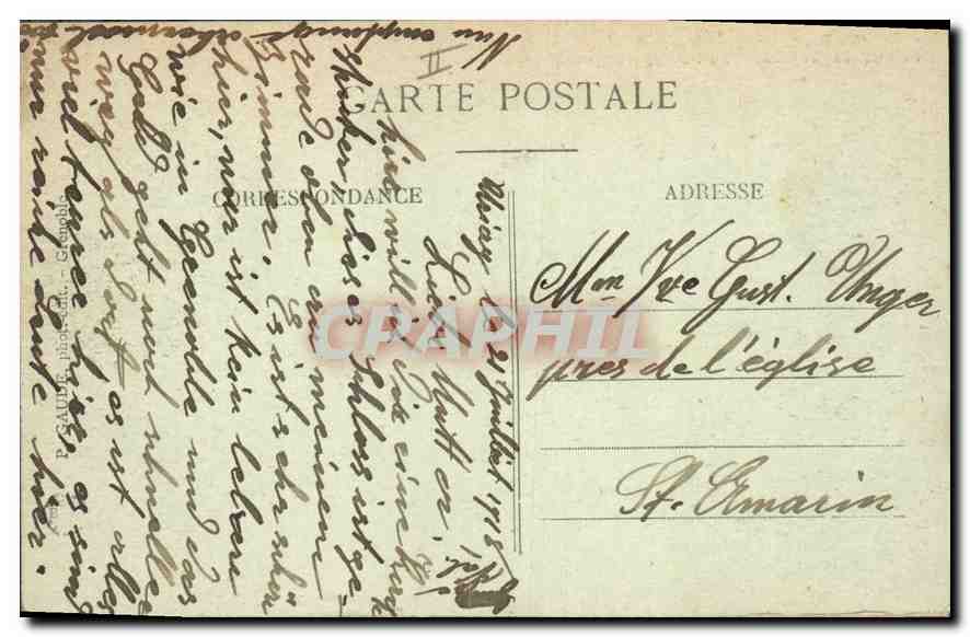 CPA Dauphine Uriage les Bains Le Chateau au fons le Fort des Quatre Sei — Rückseite