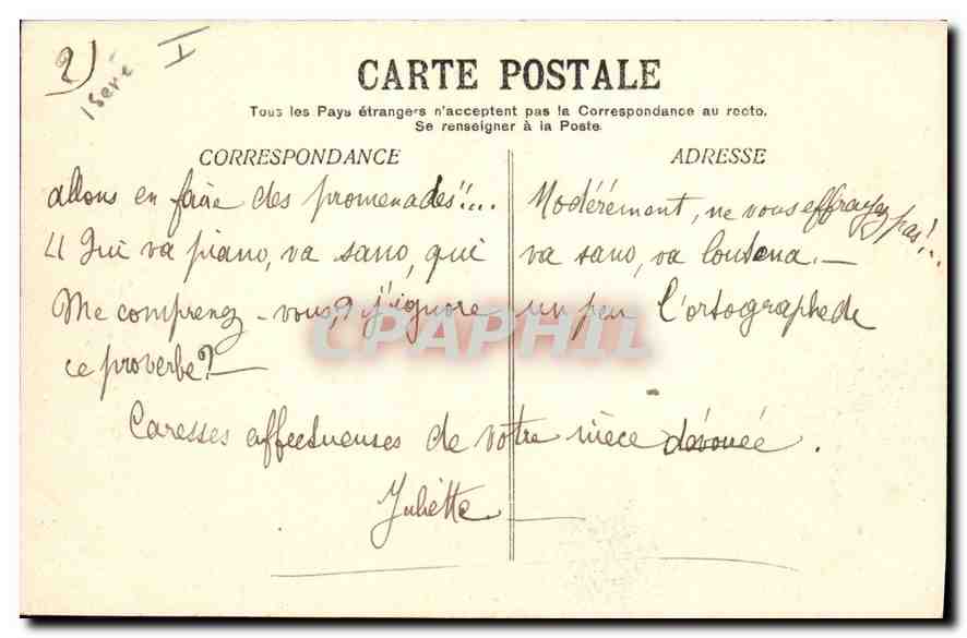 Uriage-les-Bains - Le château — Dauphiné — E.R. n°320 — Rückseite