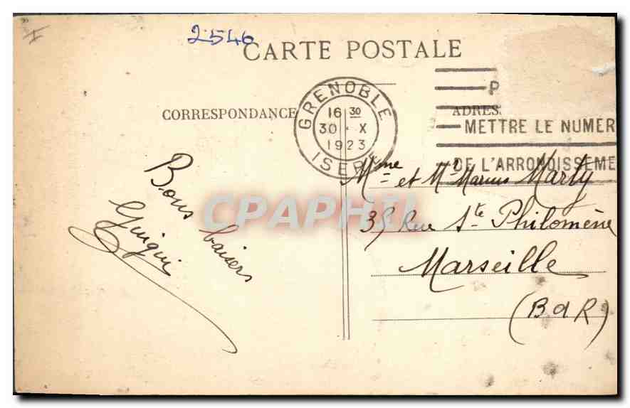Grenoble — Pont de l'Hôpital et la Chaîne des Alpes — CI-A V. n°09 — Verso