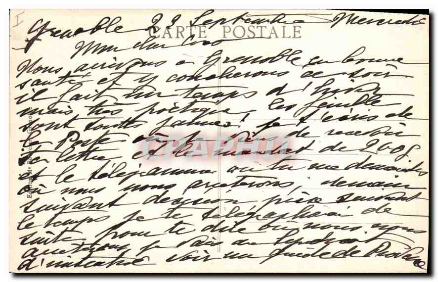 Grenoble - Brücke des Hospitals und die Alpen — Vintage Postcard/Antike Ansichtskarte CPAPHIL n°414 — Rückseite