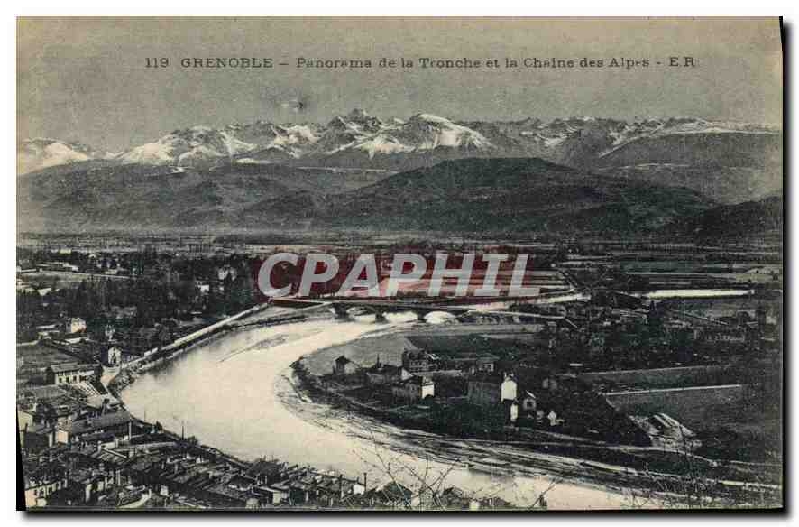 Grenoble — Panorama de la Tronche et la Chaîne des Alpes — E.R. n°119