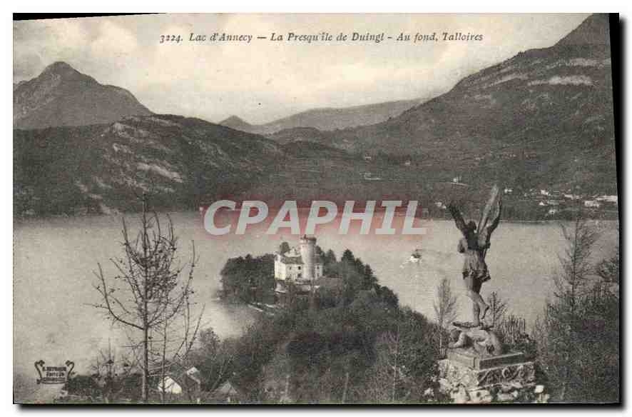 Lac d'Annecy — La Presqu'île de Duingt — Au fond, Talloires