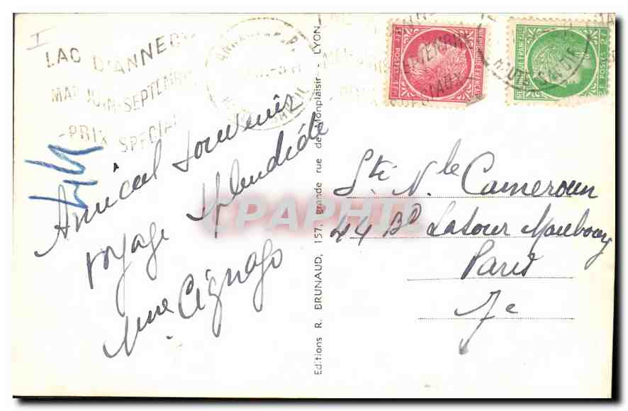 CPA Annecy Vue generale et la Tournette  — Verso