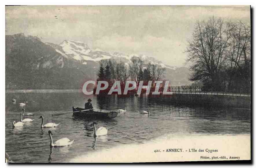 CPA Annecy L'Ile des Cygnes 