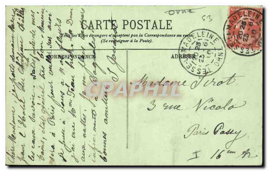 CPA Environs de Bagnoles de l'Orne Chateau de Lassay Le Donjon  — Rückseite