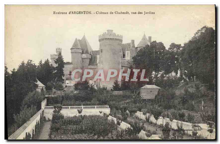 CPA Environs d'Argenton Chateau de Chabenet vue des Jardins 