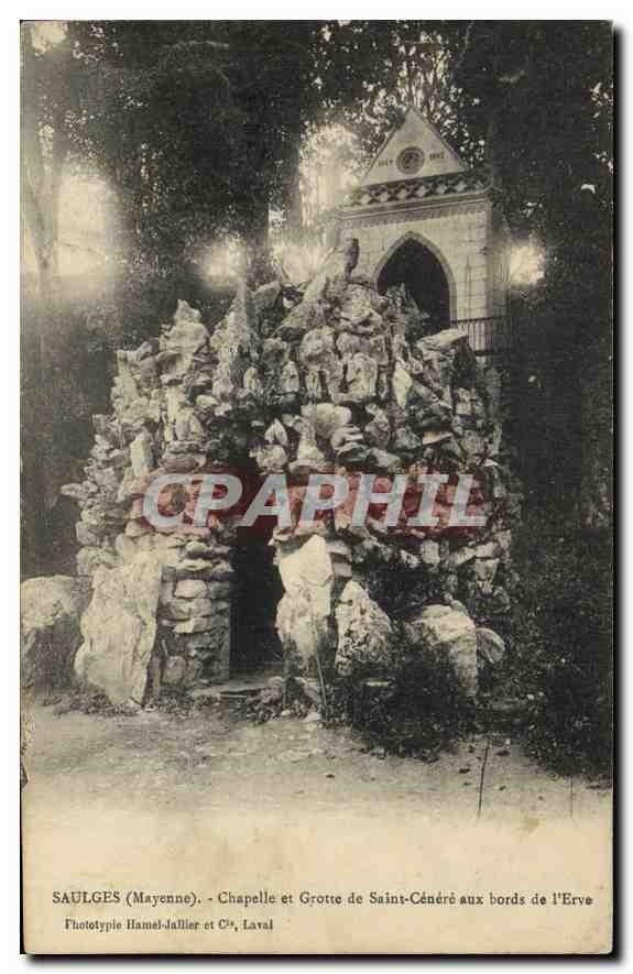 CPA Saulges Mayenne Chapelle et Grotte de Saint Cenere aux Bords de l'Erve 