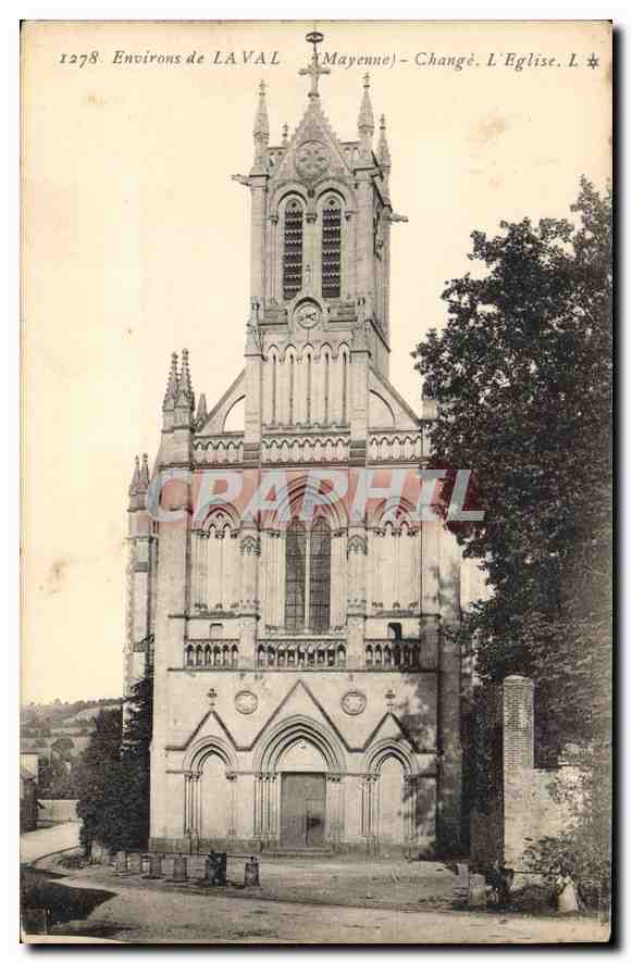 Changé - L'Église — Environs de La Vallée (Mayenne) — éditeur L. L. n° 1278