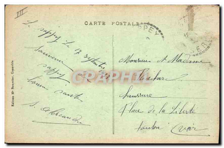 CPA Dauphine le Sappey Chamechaude Vaches — Verso