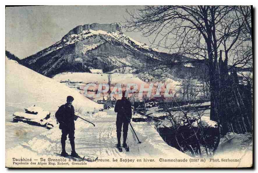 Dauphiné — De Grenoble à la Chartreuse. Le Sappey en hiver. Chamechaude (2087 m) — Papeterie des Alpes Eug. Robert, Grenoble