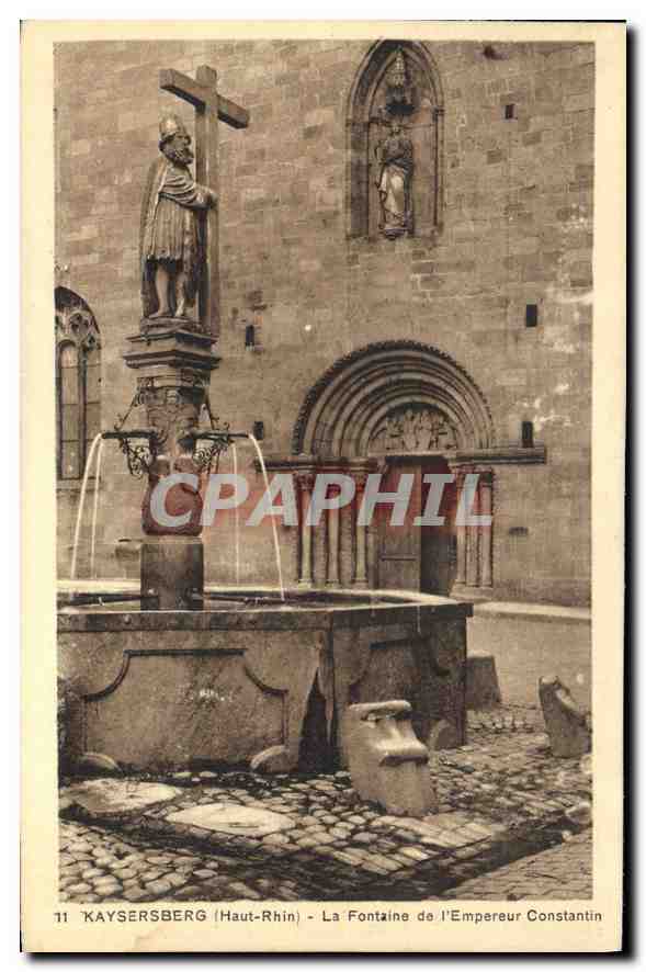 CPA Kaysersberg Haut Rhin la Fontaine de l'Empereur Constantin 
