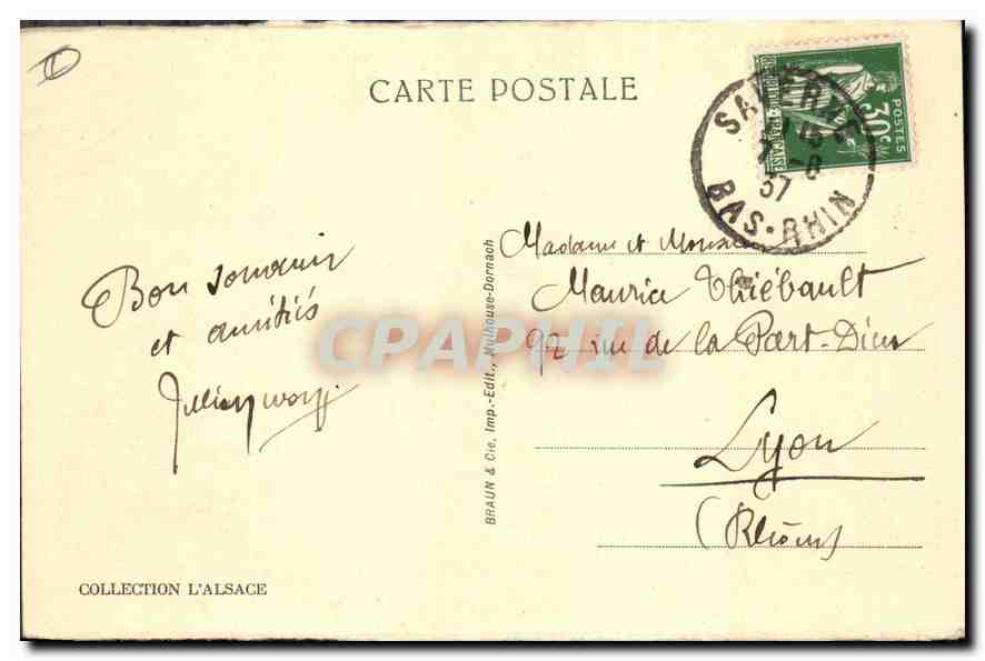 CPA Saverne Vallee de la Zorn canal de la Marne au Rhin  — Rückseite
