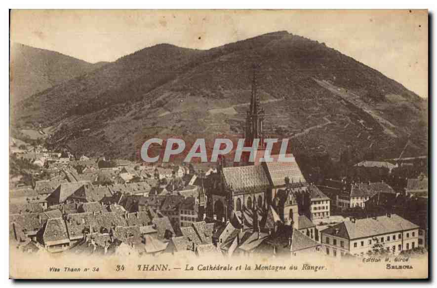 CPA Thann La Cathedrale et la Montagne du Ranger 