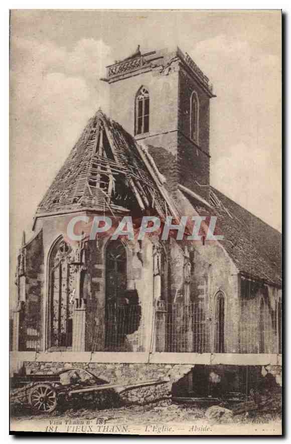 CPA Vieux Thann L'Eglise Abside Militaria