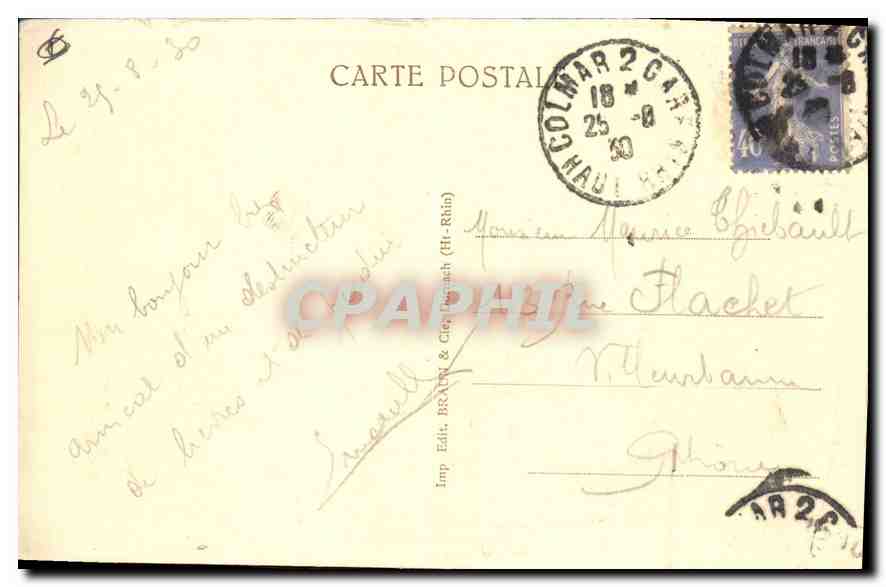 CPA Colmar Galerie Molly  — Rückseite