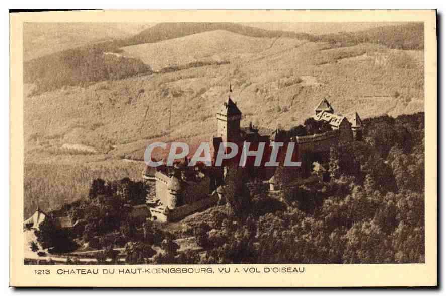 Château du Haut-Kœnigsbourg — vu à vol d'oiseau — série 1213, éditeur Imp. Edit. BRAUN & Cie, Dornach