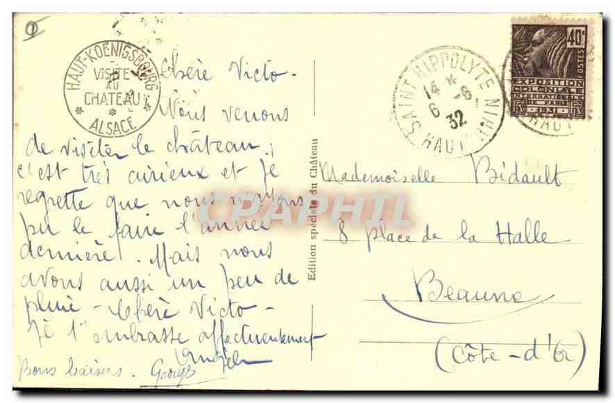 Haut-Kœnigsbourg (altitude 757 m) — Vue d'ensemble — Édition spéciale du château — Rückseite