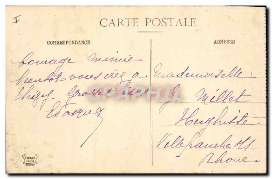CPA Chambery Fontaine des Elephants  — Rückseite
