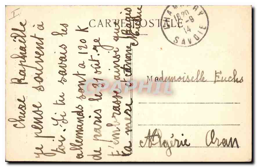 CPA Chambery Savoie Eglise de Lemenc Tombeau du General de Boigne  — Rückseite