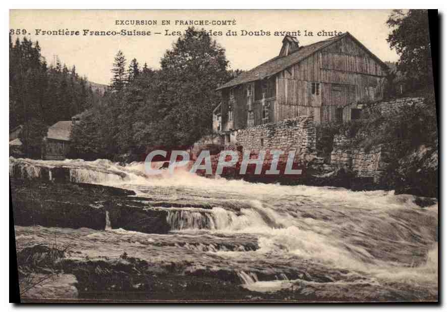 CPA Excursion en Franche Comte Frontiere Franco Suisse les Rapides du Doubs avant la chute 